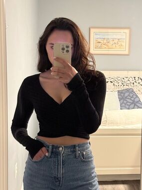 Black Princess Polly Wrap Abigail Crop Top